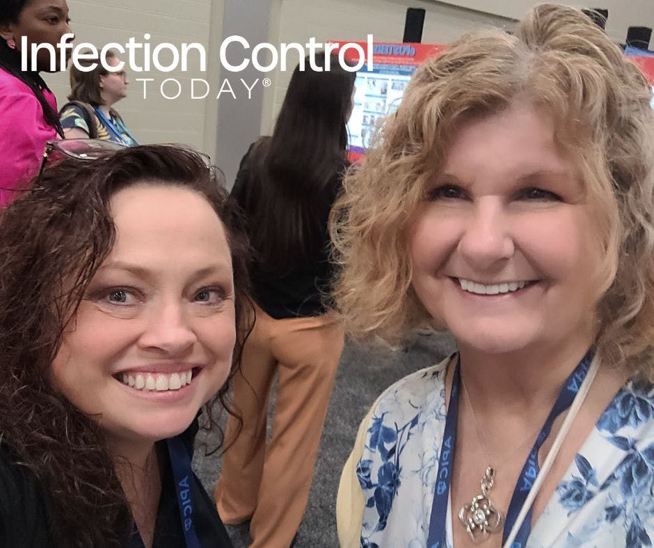 Jenny Hayes, MSN, RN, CIC, CAIP, CASSPT, and Tori Whitacre Martonicz, senior editor for Infection Control Today, at the APIC Annual Conference & Exposition held in San Antonio, Texas. 