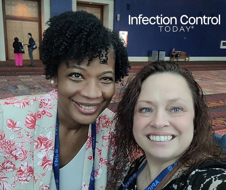 Tania Bubb, PhD, RN, CIC, FAPIC, with Infection Control Today's Tori Whitacre Martonicz at the 2024 APIC Annual Conference & Exposition.