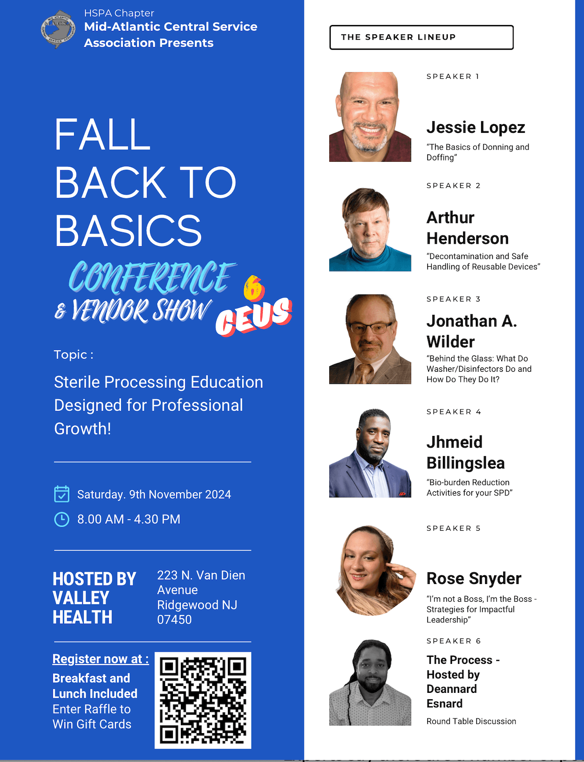 Fall Back to Basics Conference and Vendor Show by the MACSA HSPA Chapter  (image credit to MACSA)