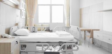 hospital bed in hospital room 