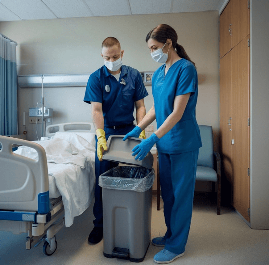 Nurse and EVS working together  (Image credit: author with AI)