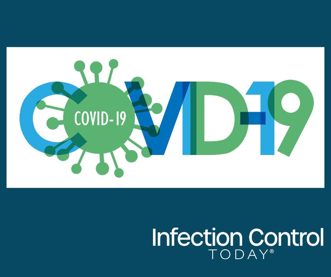 COVID-19 blue and green vector typography banner with virus symbol  (Adobe Stock 331001452 by Web Buttons Inc)